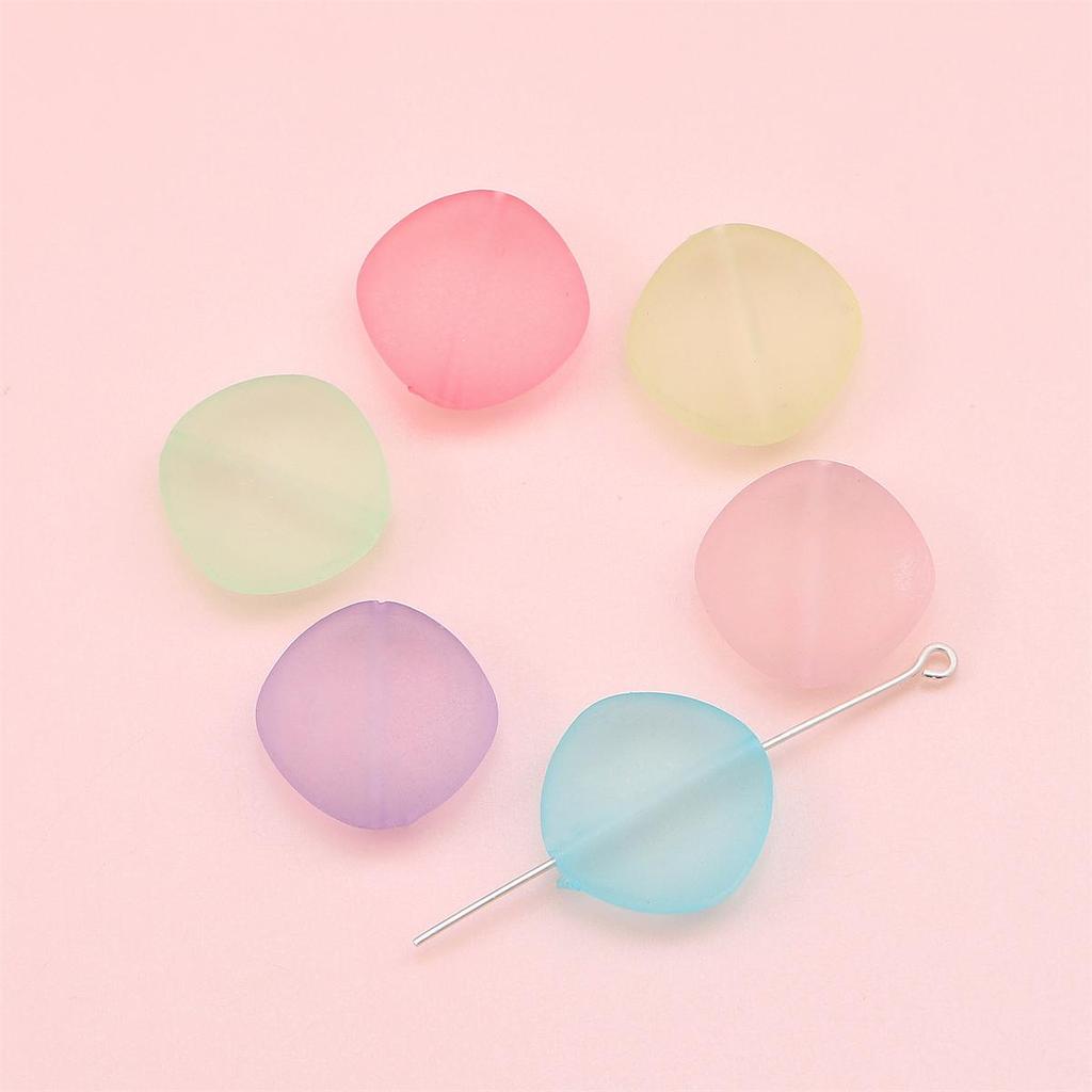 6Pcs Acrylic Frosted Beads Peach Heart Diamond Beads For DIY Necklace Bracelet Earrings Jewelry Making Craft Accessories