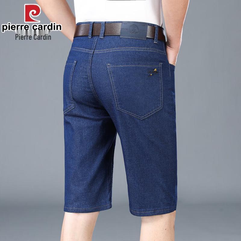 Pierre Cardin Men s Summer Ice Silk Elastic Denim Shorts 33