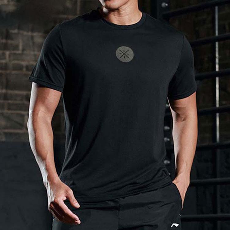 Li-Ning Wade Series Sports Training Quick-Dry Breathable Crew Neck T-Shirt Men Tops Basic-Black AHSQ361-1