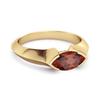 Garnet Marquise Shape Solitaire Ring - 925 Sterling Silver Gold Vermeil