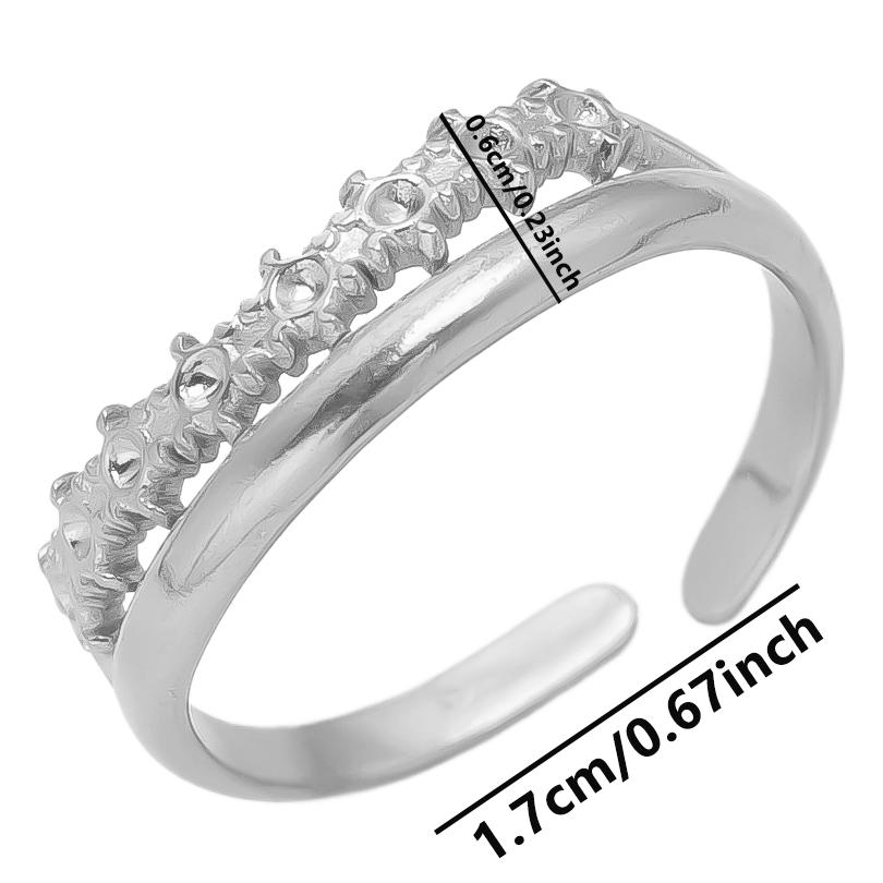 1/5pcs Silver Color Snake Beads Round Heart Stainless Steel Rings For Women Men Accessories Vintage Jewelry Finger Ring Anillos