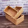 Japanese Design Storage Box Long-Lasting Rectangular Bread Basket Rectangular Rattan Basket Easy To Clean Moisture-Resistant