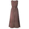 Gepunktetes ärmelloses Damen Sexy O-Ausschnitt Langes Kleid Abendpartykleid