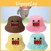 Plush Domo Kun Bucket Hat Cartoon Anime Warm Fluffy Flat Roof Cap For Women Men