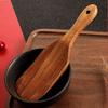 Teak Wood Wooden Spatula Non-Stick Slotted Design Steak Shovel Long Handle Multi-functional Sourdough Spurtle Dim Sum