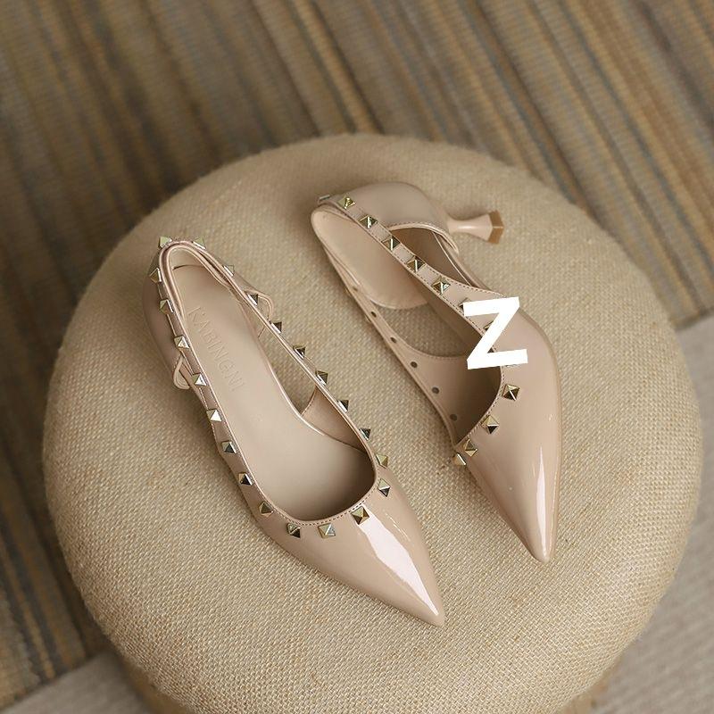 

Туфли-лодочки с заклепками, на тонком каблуке, темпераментные, знаменитые, на высоком каблуке, женские, новые, сексуальные, с вырезами, нежные, вечерние туфли, одинарные туфли 40