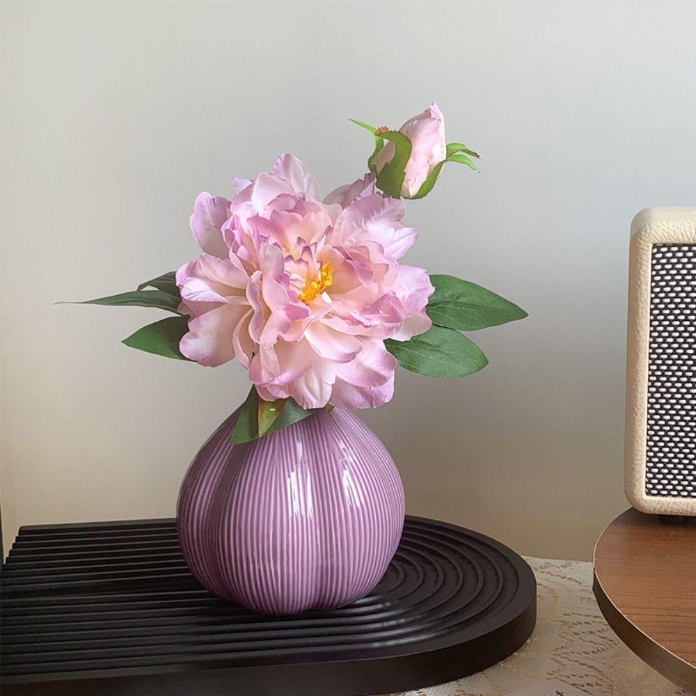 Modern Onion Ceramic Vase Minimalist Flower Pot Desktop Ornament Garlic Shape Vase  Dried Flower