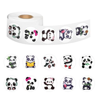 500 Stickers/roll Cartoon Panda Animal Roll Tape Decorative Suitcase Mobile Phone Case Roll Tape