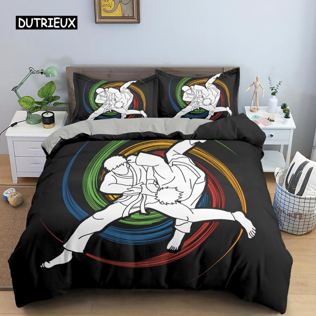 Sport Player King Queen Duvet Cover Skiing Action Bedding Set Teens Adults Extreme Sport Soft Black 2/3pcs Polyester Quilt Cover
