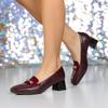 Women's Patent Leather Square Toe Chunky Heels, Mid-Cut in Plus Size 43 - European & American Style High Heels.