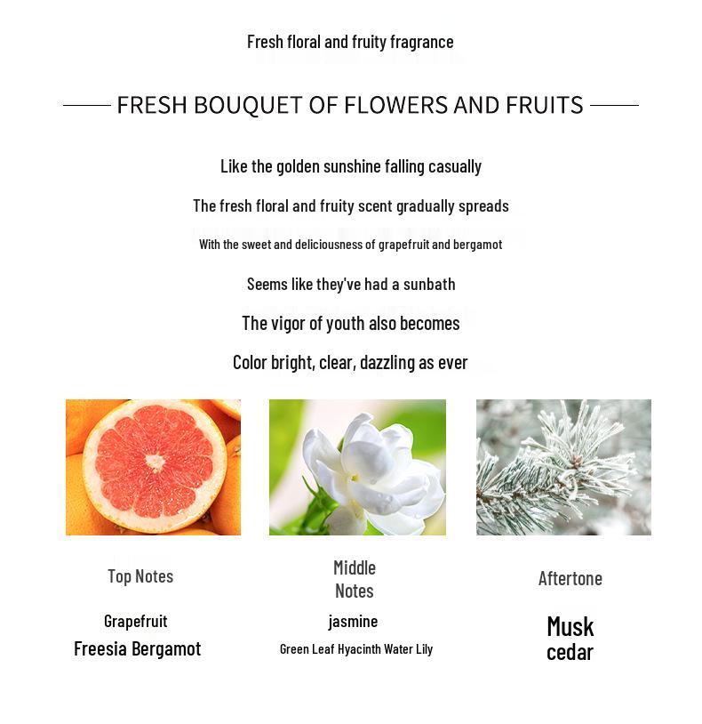 Meidon Golden Radiance Powder Mist: Long-Lasting Floral Fruity Eau De Toilette for Women