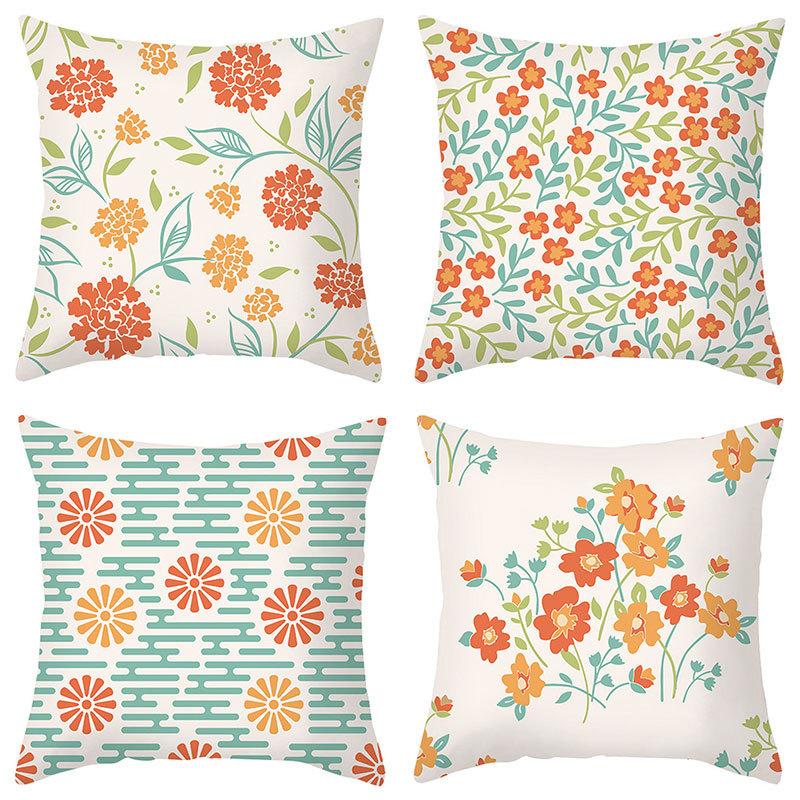 Geometric Floral Pattern Fresh Nordic Style Pillowcase Desk Lunch Break Sleeping Pillow Bedside Pillow Cushion