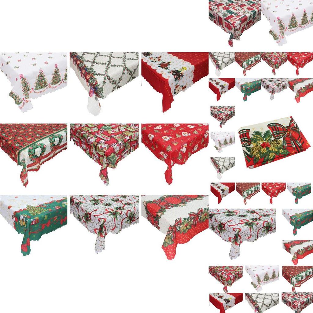Moderne Weihnachts-Tischdecke Rechteckig Polyester Feiertags-Heimdekoration 150x180cm