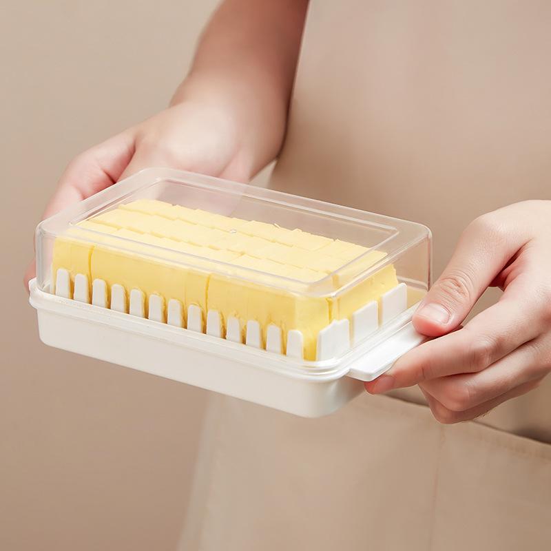 Butter Storage & Cutter Box with Lid and Divider for Fresh-Keeping Bread