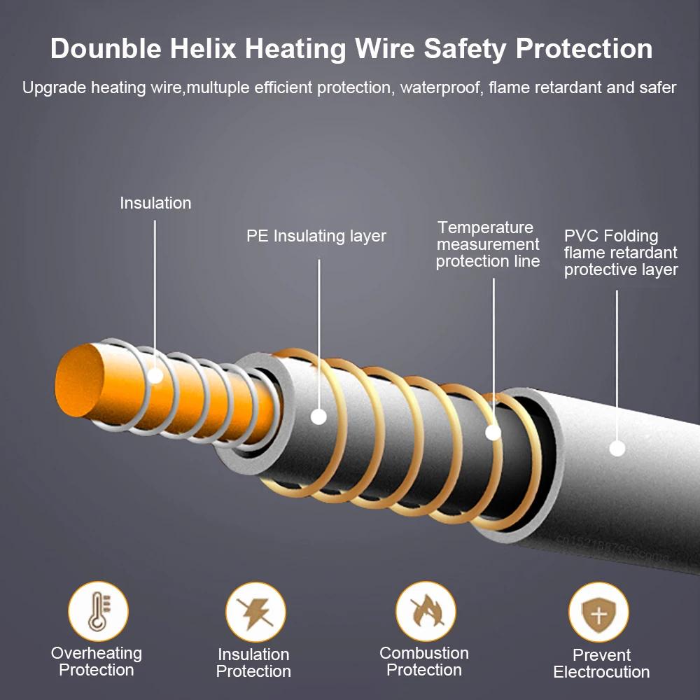 Elektrická deka 220V Tlustší automatický termostat Elektrická topná deka Tělo teplejší termo matrace do pokoje Deka vyhřívaná