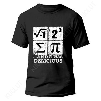 Unisex T-Shirts Ich habe etwas Pi gegessen Design Lustiges T-Shirt Ich habe etwas Kuchen gegessen Mathe-Nerd Humor Klassische Oberteile Retro Kurzarm-T-Shirts Männliche Kleidung