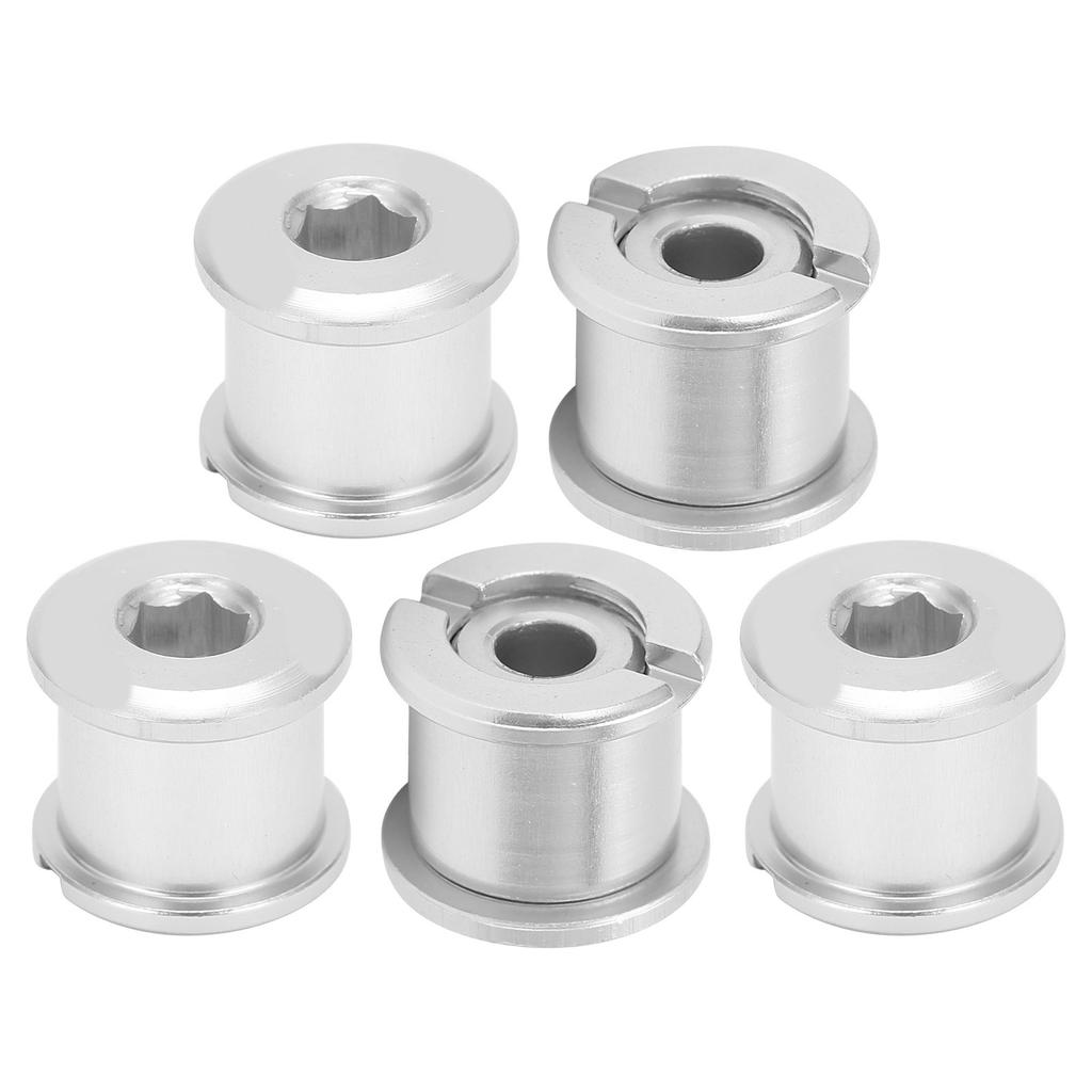 5Pcs Chainring Bolts Lightweight RustProof Easily Install Disc Screw Chainwheel for Mountain Bike Road Bicycle(Silver )