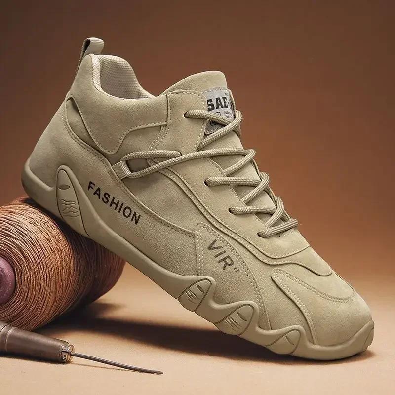 Shoes for Men Casual Sports Shoes Leather 2024 New Anti Slip Men High Top Shoes Short Boots Comfortable Men Walking Sneakers