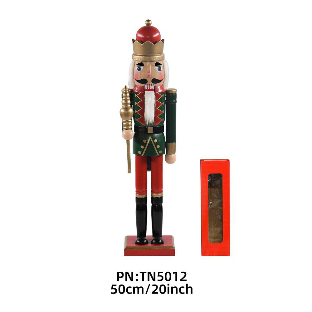 20-Inch Wooden Nutcracker Puppet for Christmas Home Decoration