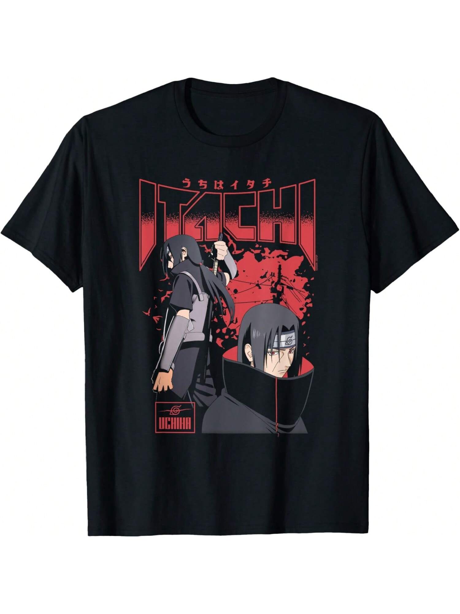 Narutos Shippuden Itachi Uchiha Red Splatter Anime T-Shirt S разноцветный