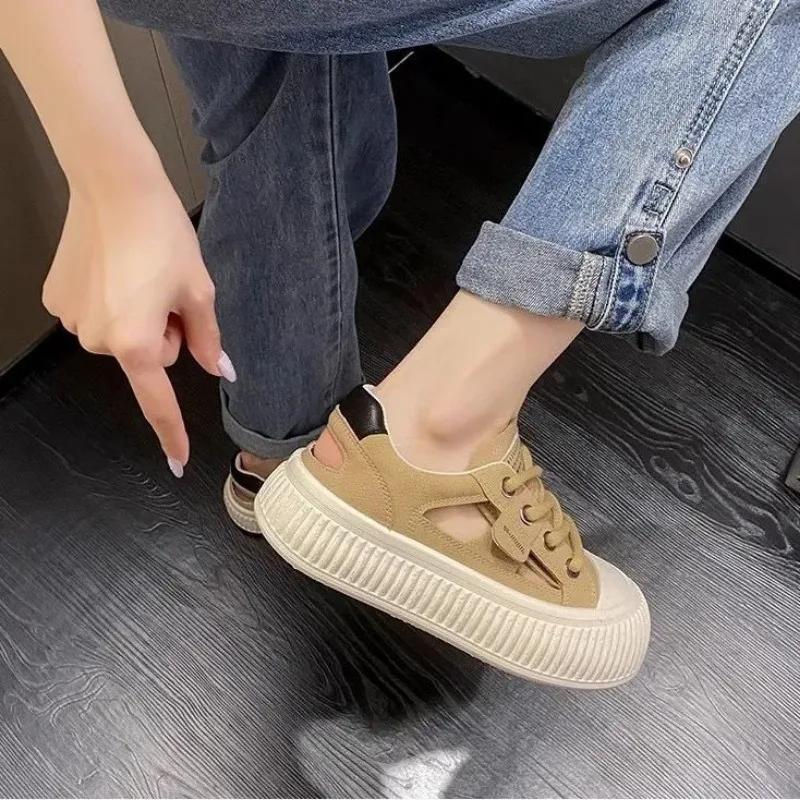 Lace Up Round Toe Shoes for Women Offers Walking New Arrival 2025 Fashion Comfortable and Elegant Korean 39 Woman Footwear Sale
