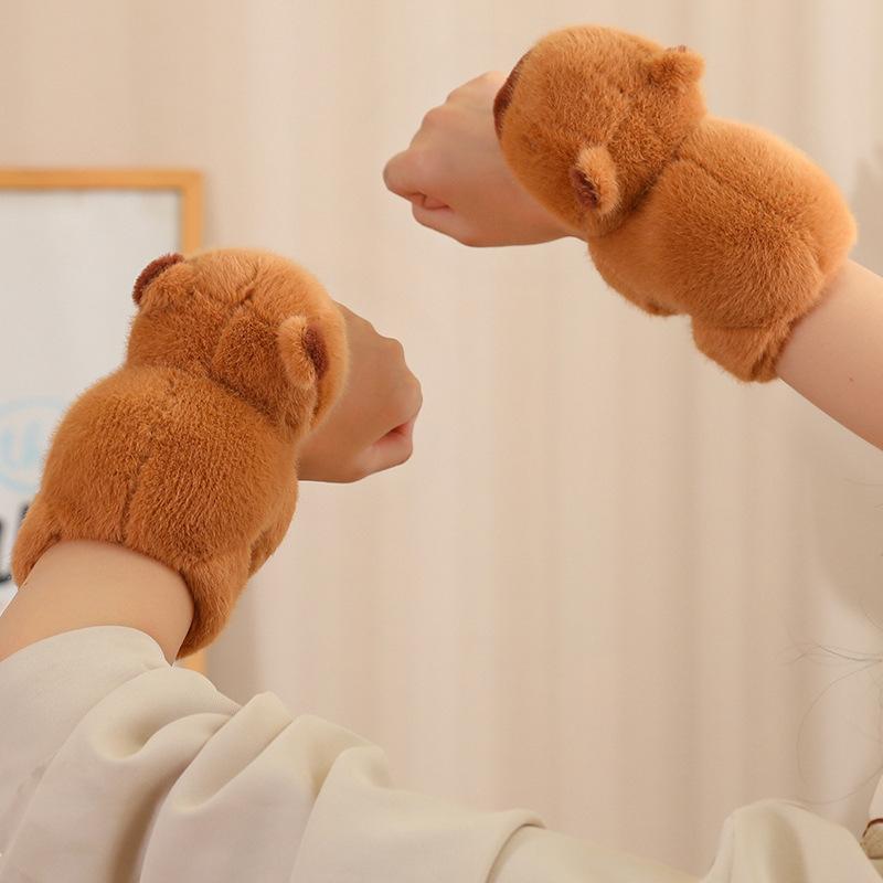 Schattig Knuffeldier Capybara Polsband Pluche Poppen Speelgoed Zachte Polsband Water Dolfijn Veersluiting Plezierige Pop Cirkel
