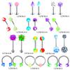 Mixed Acrylic Piercing Jewelry Set: Lip Studs, Belly Rings, Eyebrow Studs