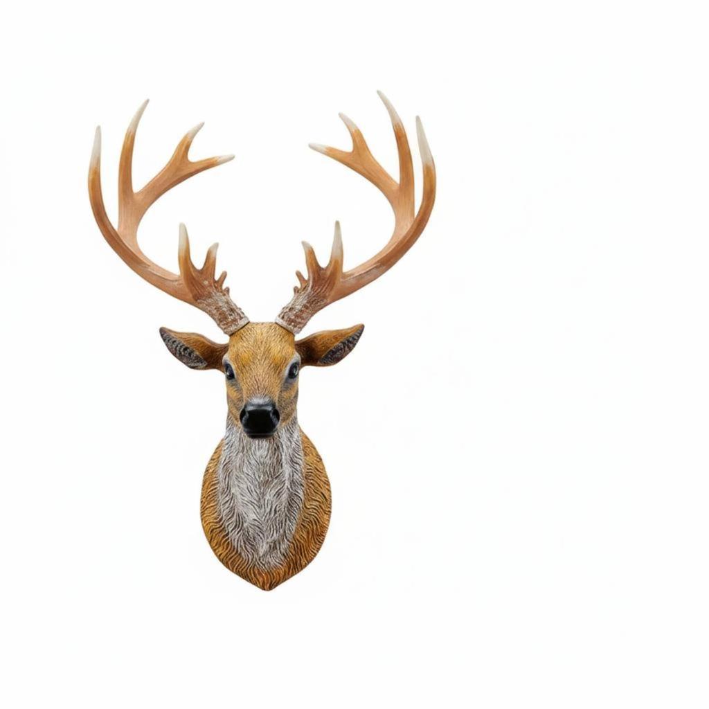 3D Deer Head Wall Mount Detailed Decor Lifelike for Entryway,