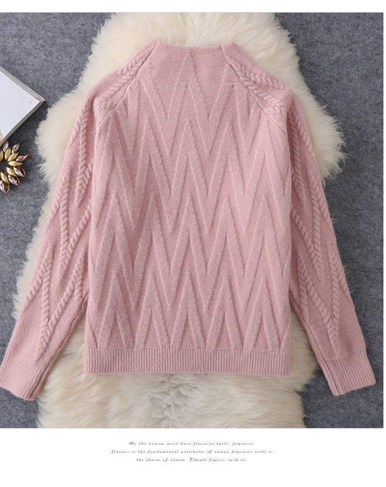 Autumn/Winter Knit Sweater & Wide-Leg Pants Set - Thick Korean Style, Loose Fit Women's Fashion