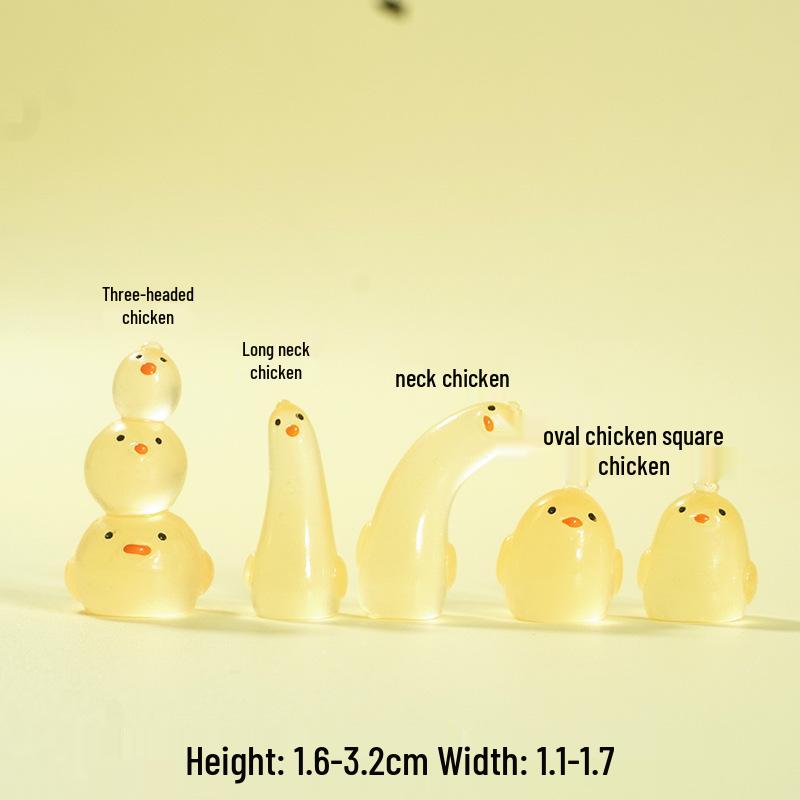 Illuminated DIY Resin Car Interior Decorations - Cartoon Chicken Ornaments