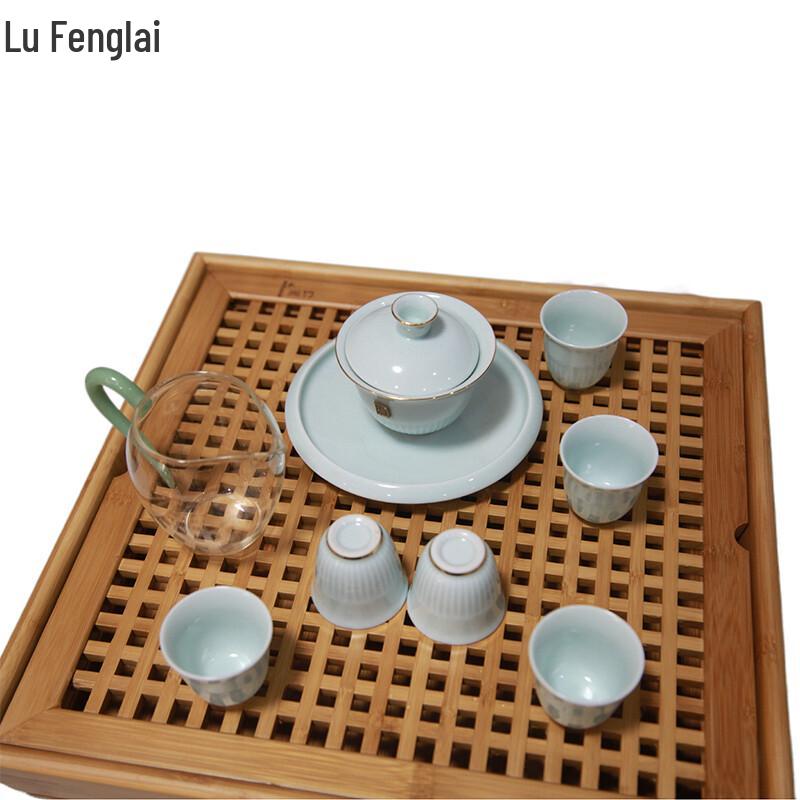 Lu Fenglai Chinese Kung Fu Tea Set with Bamboo Tray