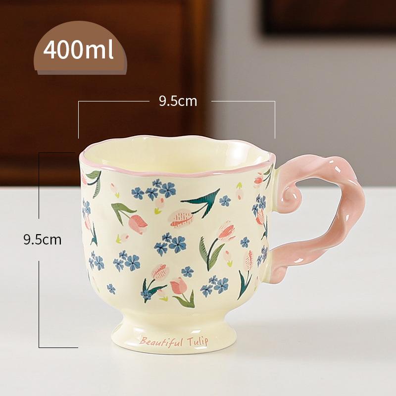 Ceramic Goblet Gift Box for Teacher Cup Souvenir Mug Underglaze Colored Water Cup for Household Coffee Cup for Women