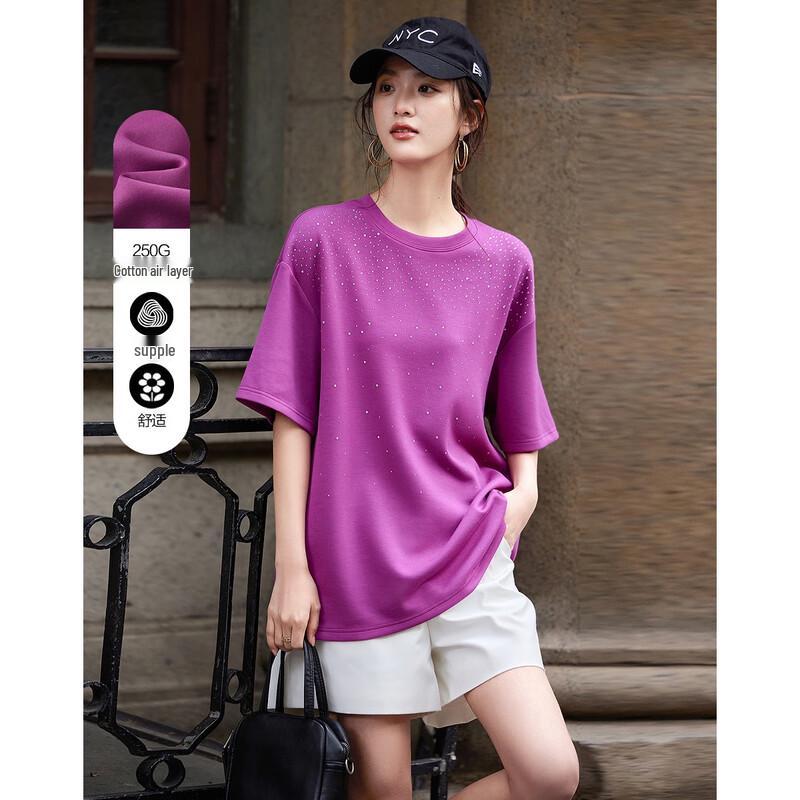 Женская свободная футболка Demana с акцентом из страз S