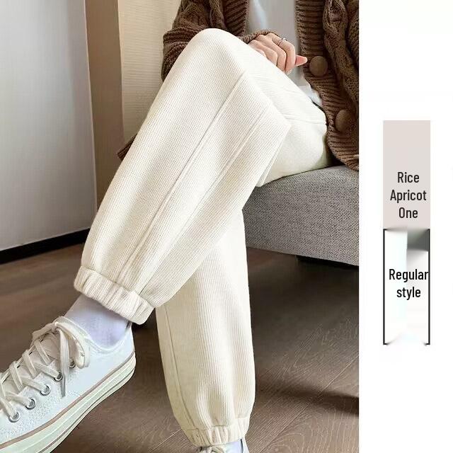 

Maternity Velvet Sports Sweatpants - Winter 2025: Cozy, Non-Tight Fit S for 80-90 Jin