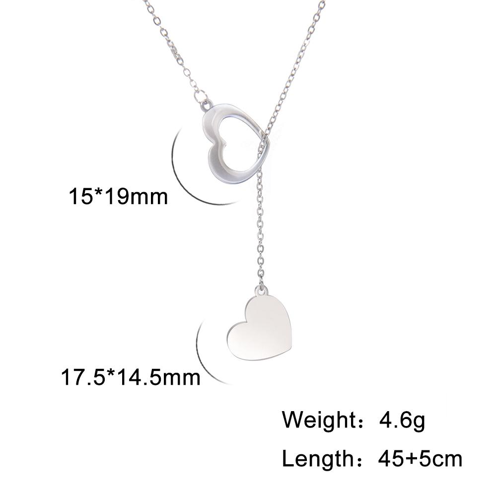Geometric Round Heart Choker Necklace for Women Stainless Steel Minimalist Simple Clavicle Neck Chain Jewelry