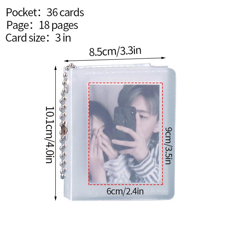 Mini Photo Album 1/2/3inch Photo Card Holder Id Photo Idol Small Card Storage PVC Binder Album Fangirls Bag Keychain Keyring