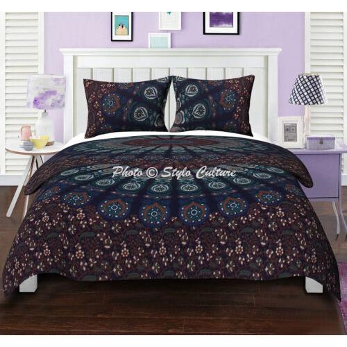 Biancheria da letto Mandala indiano Copripiumino/Piumone/Trapunta Set Taglia Queen/King/Singolo Plaid