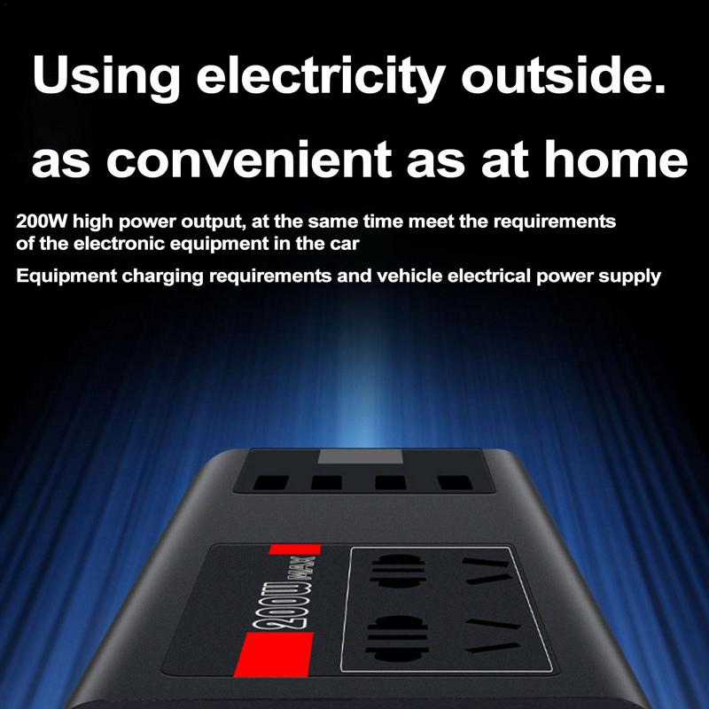 Inverter For Car Portable Powers Converters Adapter Car Charger Car Plug Converter Plug Outlet Car Adapter 6-Port For RV Truck