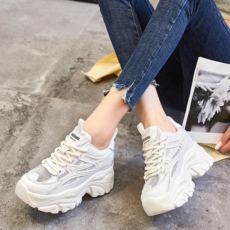 Inner Height Increase New Spring and Autumn Dad Shoes Platform Ins Sports and Leisure Shoes A
