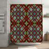 Geometric Pattern Shower Curtain Modern Bathroom Decor for Home Bathrooms Blue Green Red Yellow Black Geometric Printed Waterpro