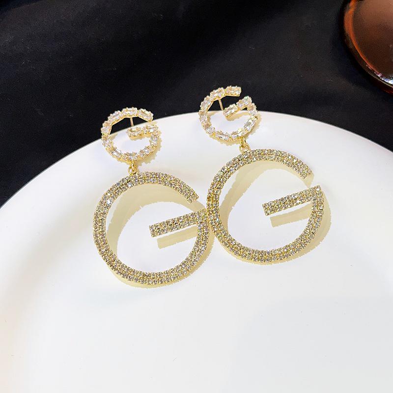 2025 Diamond Geometric Flower Tassel Earrings – Korean Cold Style, Light Luxury for Women
