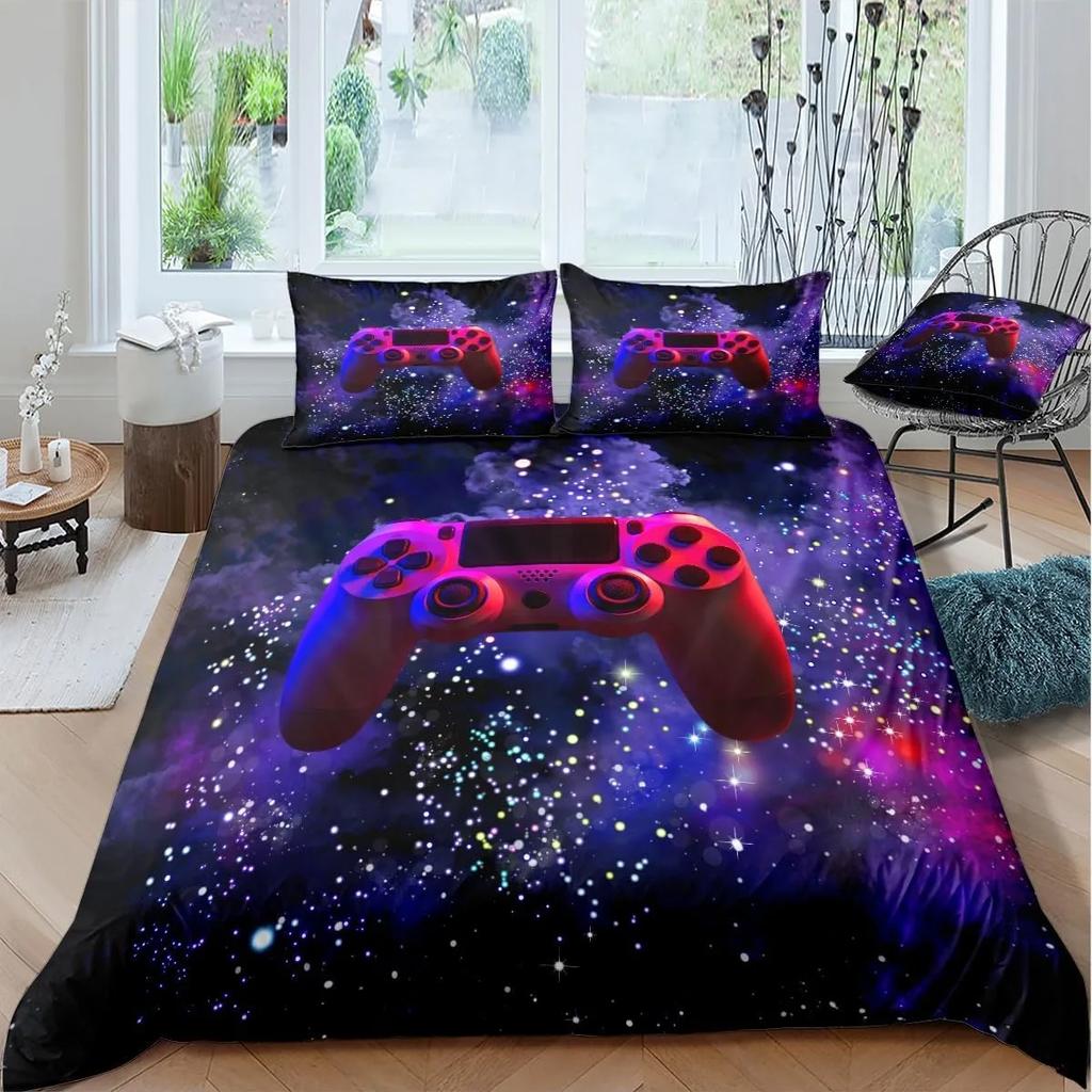 Gamer Bedding Sets For Boys Gaming Duvet Cover Set Video Games Comforter Cover Play Designs Bed Set With Pillowcase