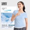 BENLAI Women's Cool-Sense Zipper Round Neck Short Sleeve T-Shirt