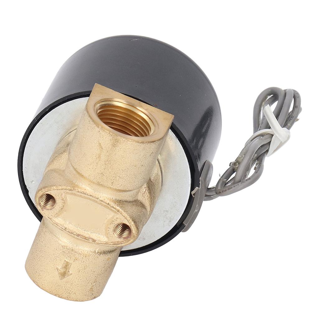 3 5in Elektrisches Magnetventil Messingstruktur Kupferspule Gummidichtung 2 Anschlüsse Normal geschlossen Magnetventil DC24V