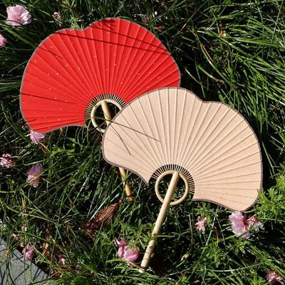 DIY Double-sided Ginkgo Round Fan Vintage Portable Hand Circular Fan Exquisite Chinese Round Fan Summer Decor