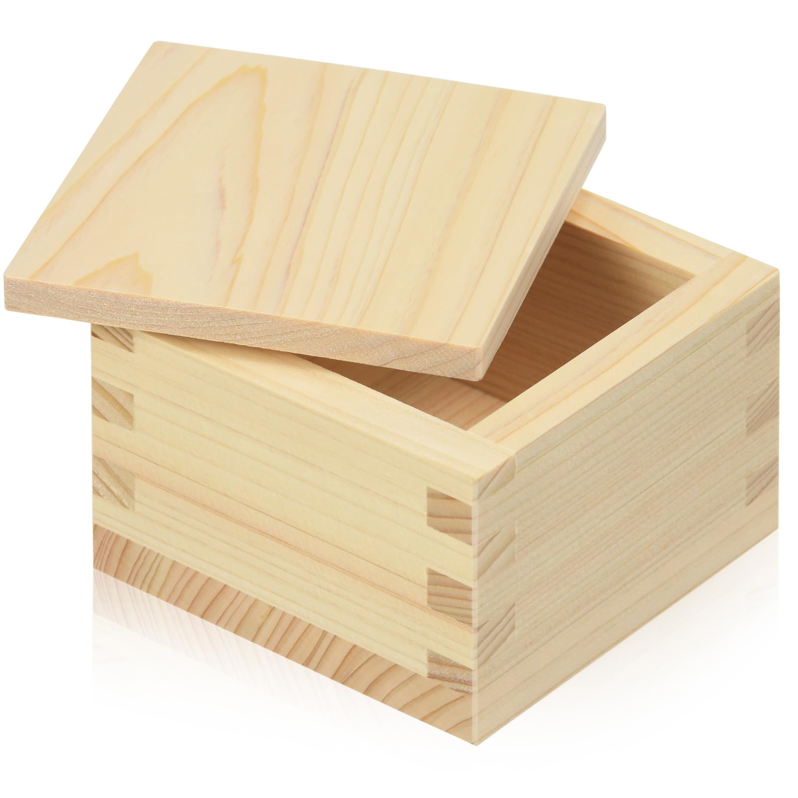 Morikuru Lidded Masu Made in Japan Tono Hinoki Brand Wood Crafted by Artisans SG Wonder Zone (Morikuru) 1-go (Measuring Box) - - (Japanese Cypress) -