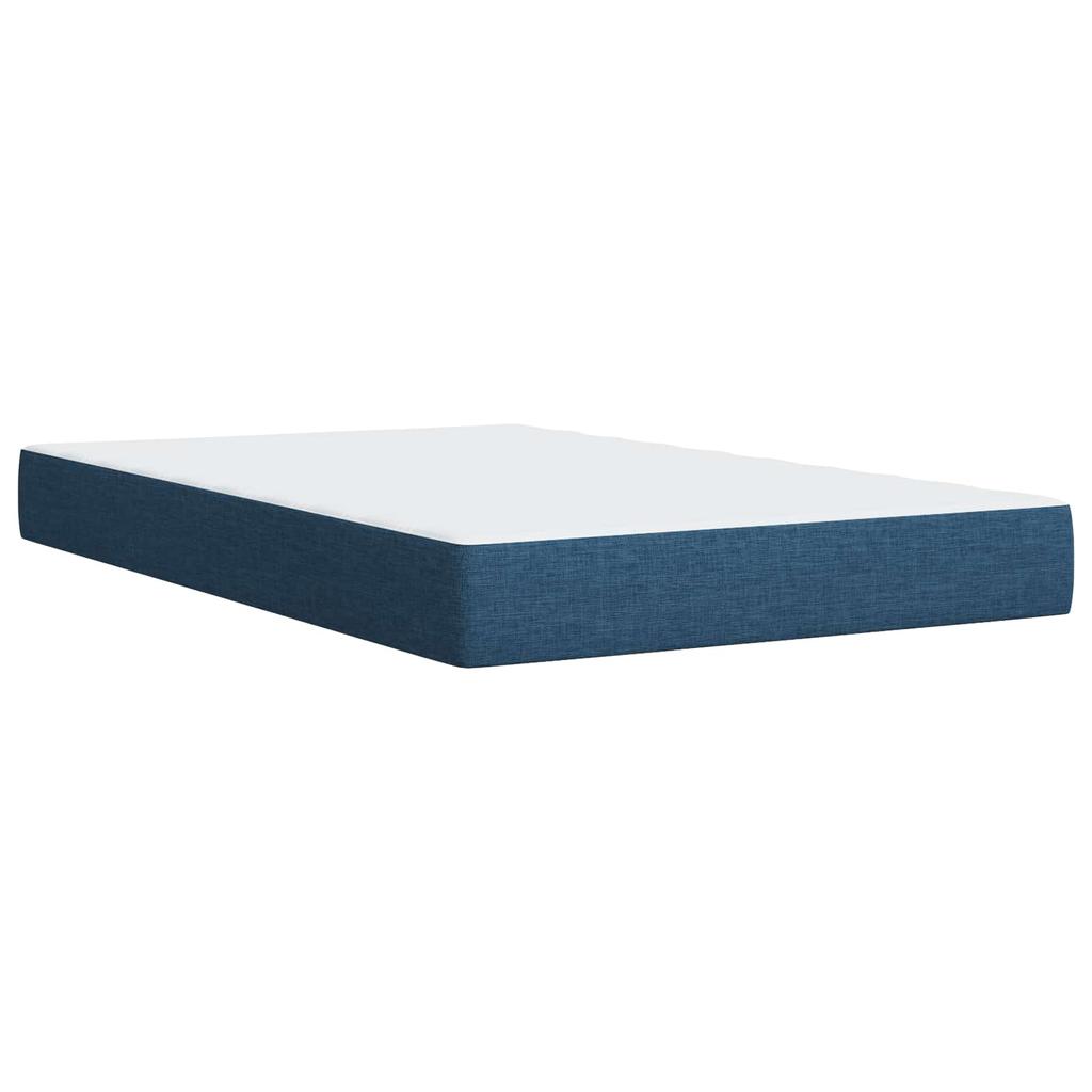 Box Spring Bed with Mattress and Headboard Blue 120 x 200 cm Fabric
