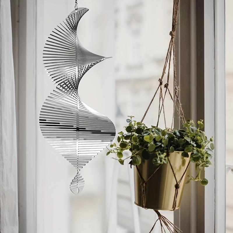 1pc 3D Petal Stainless Steel Wind Spinner DIY Wind Chime Bird Repeller for Garden Balcony Indoor Office Fall Decor