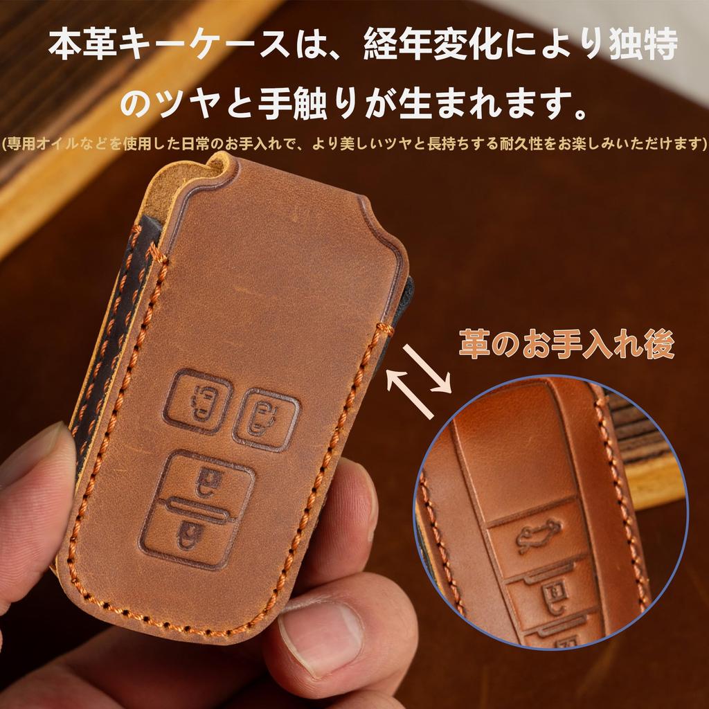 Sliding Door Key Case for Toyota Made of Genuine Sliding 80 Series 80 Series Harrier 60 Key Vellfire 30 Smart Key Key Lightweight Vehicles, Leather,