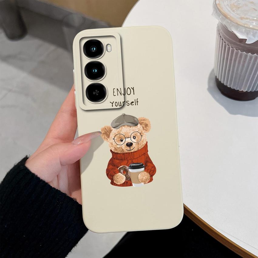 Cover Per itel City 100 C671L 6.75 pollici Custodie per Telefono Moda Fantasia Orsetto Orsetto Morbido Silicone Liquido Antipolvere Custodia Protettiva